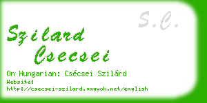 szilard csecsei business card