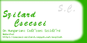 szilard csecsei business card